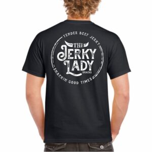 The Jerky Lady heavy T-shirt black back print