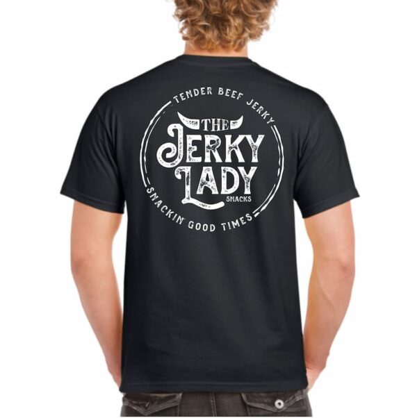 The Jerky Lady heavy T-shirt black back print