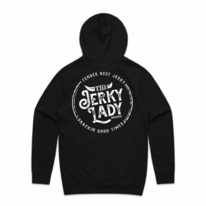 The Jerky Lady hoodie black back