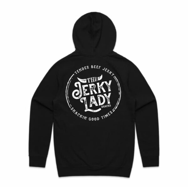 The Jerky Lady hoodie black back